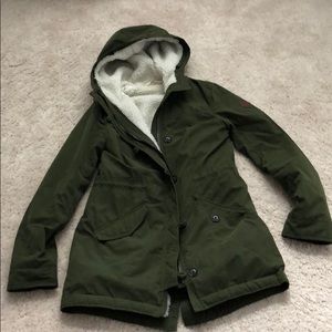 Hollister Army Green Winter Coat
